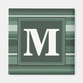 Monogram sage grönt rand magnet