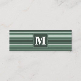Monogram sage grönt rand mini visitkort