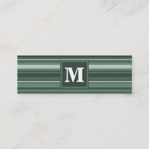 Monogram sage grönt rand mini visitkort
