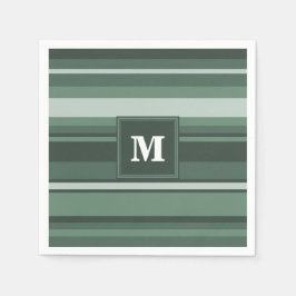 Monogram sage grönt rand pappersservett