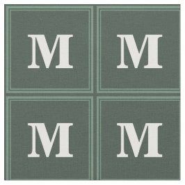 Monogram sage grönt rand tyg