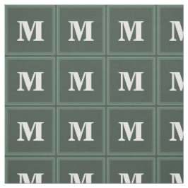 Monogram sage grönt rand tyg