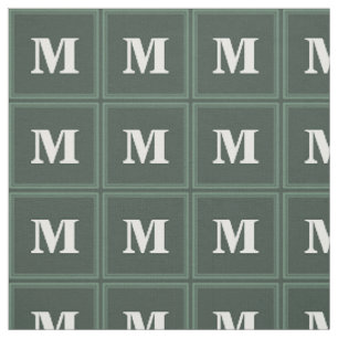 Monogram sage grönt rand tyg