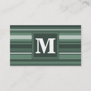 Monogram sage grönt rand visitkort