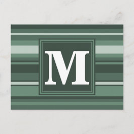 Monogram sage grönt rand vykort