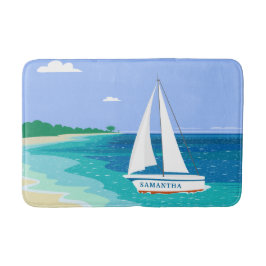 Monogram Sailboat Tropical Beach Mat Badrumsmatta