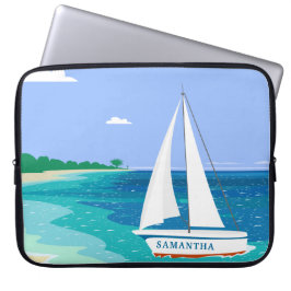 Monogram Sailboat Tropical Laptop sleeve Kustkuste