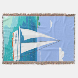 Monogram Sailboat Tropical Throw Blanket Mysfilt