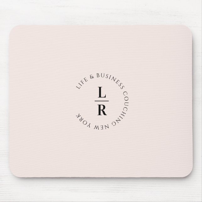 Monogram, salon, minimalistisk, ljusbeige-ro musmatta (Framsidan)