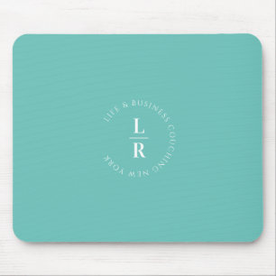 Monogram, salon, minimalistisk, turkos musmatta