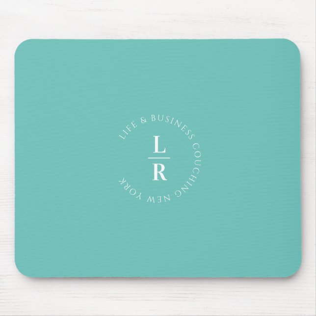 Monogram, salon, minimalistisk, turkos musmatta (Framsidan)