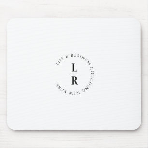 Monogram, salon, minimalistisk, vit musmatta