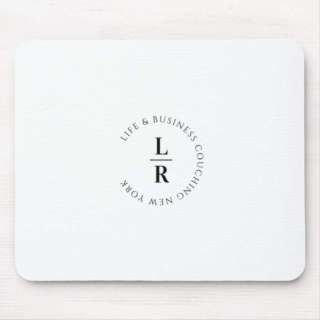 Monogram, salon, minimalistisk, vit musmatta (Framsidan)