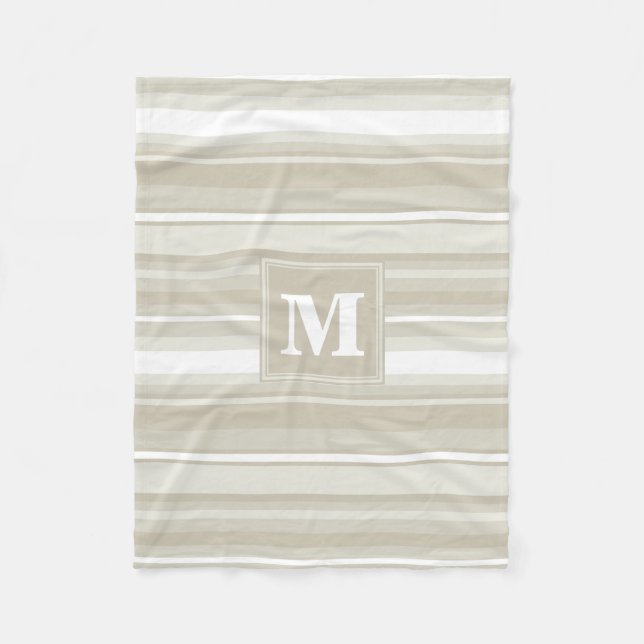 Monogram sandstone rand fleecefilt (Framsidan)