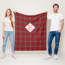 Monogram, Scottish Highland klan red plaid tartan: