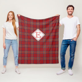 Monogram, Scottish Highland klan red plaid tartan: Fleecefilt