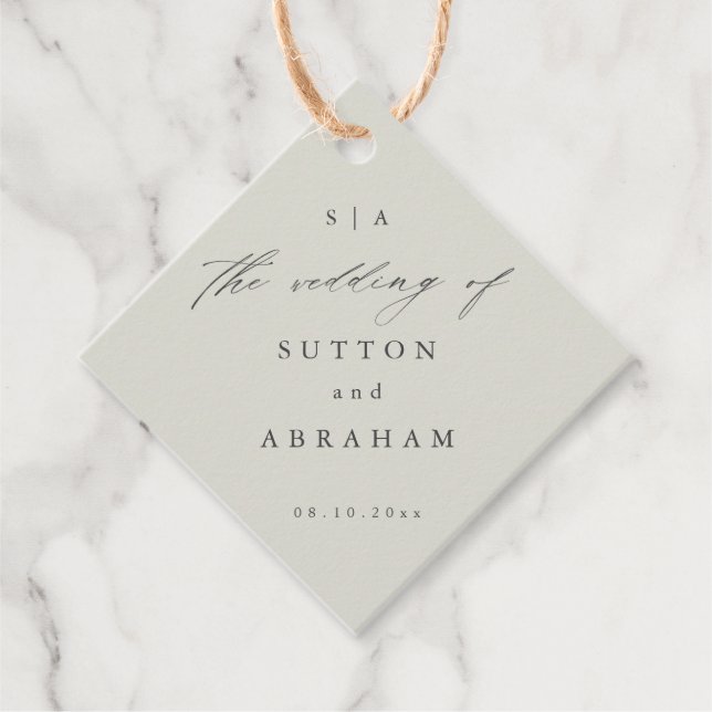 Monogram Script Bröllop Gåvor Etiketter (Framsida)