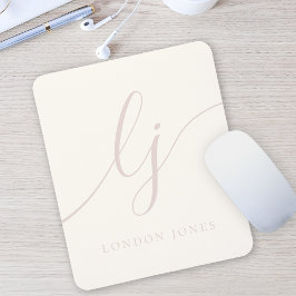 Monogram Script Calligraphy Elegant Ivory Rosa Musmatta