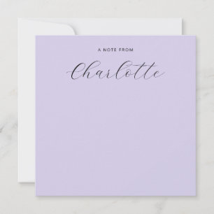 Monogram Script Calligraphy Lavender Anteckningskort