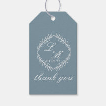 Monogram Script Gren Dusty Blue Bröllop