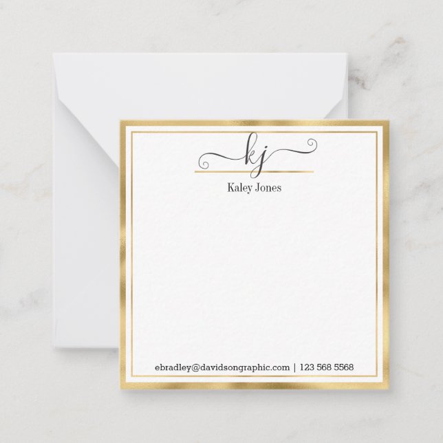 Monogram Script Namn | Från anteckningskortet Anteckningskort (Framsida)