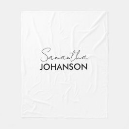 Monogram Script Namn | Modern minimalist Fleecefilt