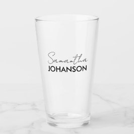 Monogram Script Namn | Modernt, minimalistiskt kvi Glaskopp