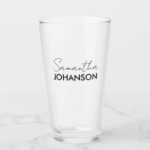 Monogram Script Namn   Modernt, minimalistiskt kvi Glaskopp