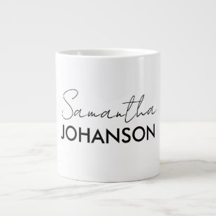 Monogram Script Namn   Modernt, minimalistiskt kvi Jumbo Mugg