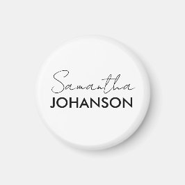 Monogram Script Namn | Modernt, minimalistiskt kvi Magnet