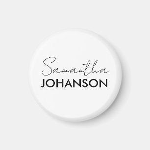 Monogram Script Namn   Modernt, minimalistiskt kvi Magnet