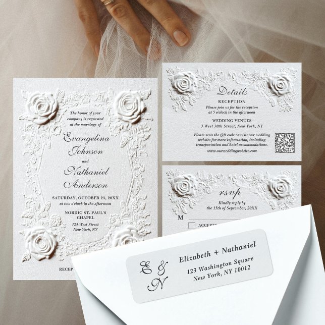 Monogram Script Tidlös Bröllopsreturadress  Returadress Etikett (Skapare uppladdad)