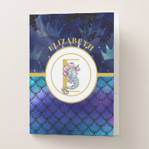 Monogram Seahorse Unicorn Sea Sjöjungfru Scale