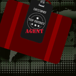 Monogram Secret Agent Kids Bagagebricka