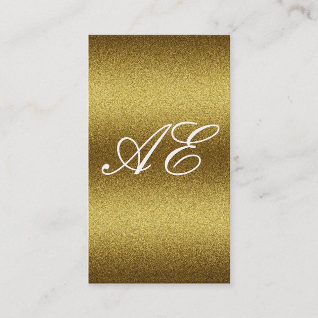 Monogram Serif Corporate Minimal Guld Glitter Visitkort (Framsida)