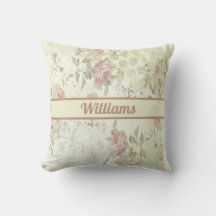 Monogram Shabby chic Rosa Grönt Ro Blommigt