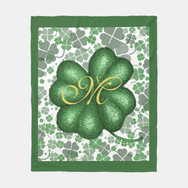 Monogram Shamrock Fleece Blanket (Framsidan)