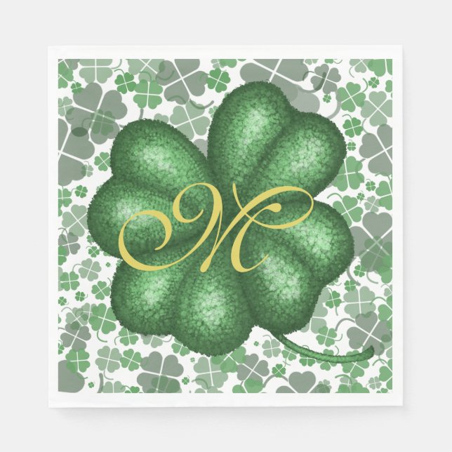 Monogram Shamrock Papper Pappersservett (Framsidan)