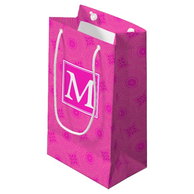 Monogram shock rosa circles mönster (Framsidan Vinklad)