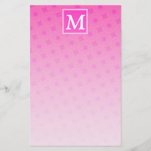 Monogram shock rosa circles mönster brevpapper