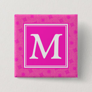 Monogram shock rosa circles mönster knapp