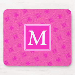 Monogram shock rosa circles mönster musmatta