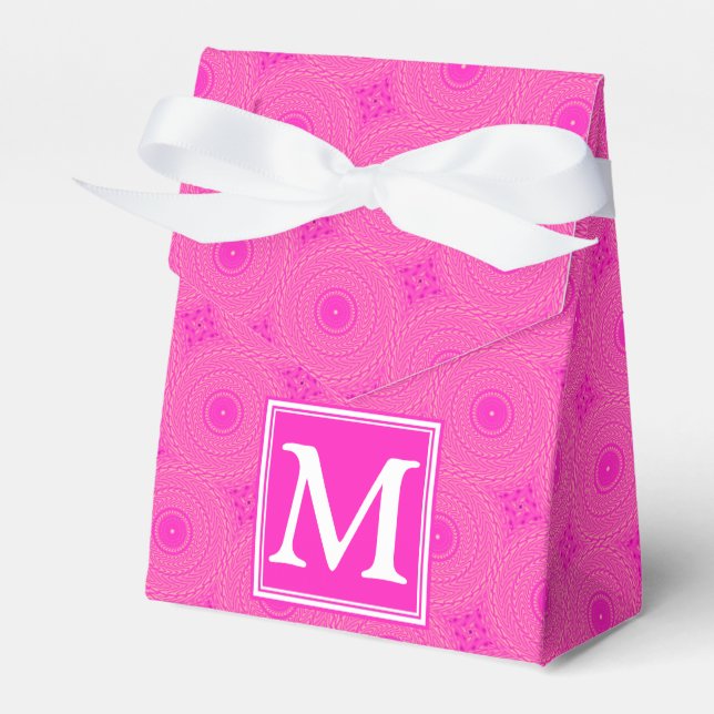 Monogram shock rosa circles mönster presentaskar (Framsidan Sidan)
