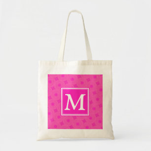 Monogram shock rosa circles mönster tygkasse