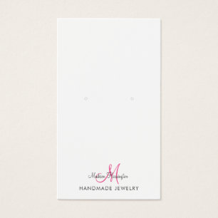 Monogram Shock rosa Earring Jewelry Visning Card Visitkort