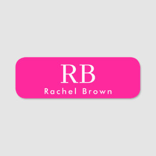 Monogram Shock rosa Elegant Girly Minimalist Namnbricka
