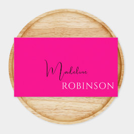 Monogram Shock rosa Elegant, kvinnlig minimalist Visitkort