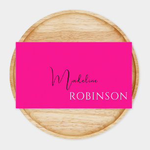 Monogram Shock rosa Elegant, kvinnlig minimalist Visitkort