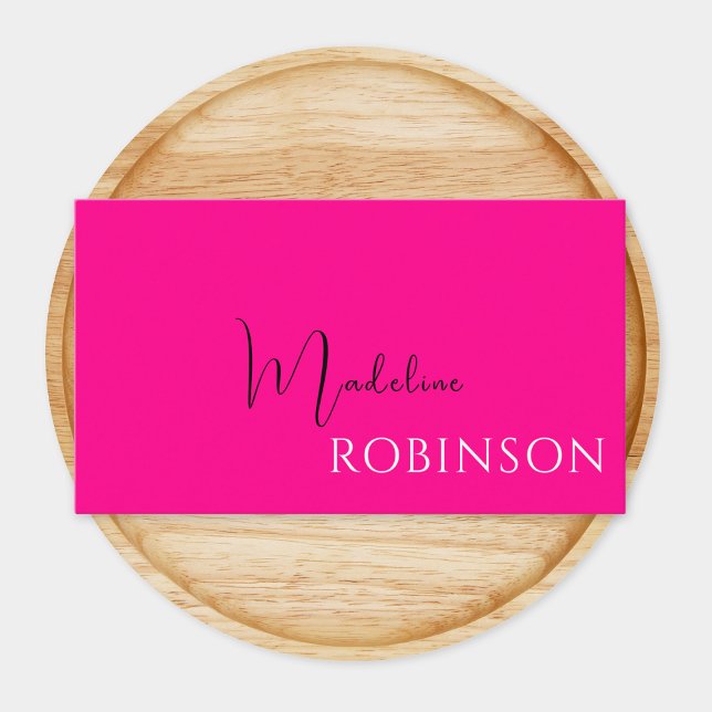 Monogram Shock rosa Elegant, kvinnlig minimalist Visitkort (Skapare uppladdad)