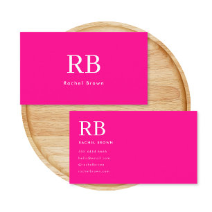 Monogram Shock rosa Elegant, kvinnlig minimalist Visitkort